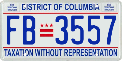 DC license plate FB3557