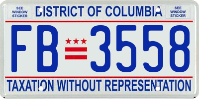 DC license plate FB3558