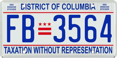 DC license plate FB3564