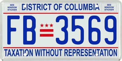 DC license plate FB3569