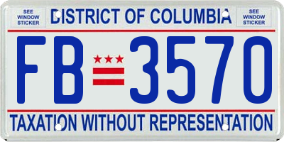 DC license plate FB3570