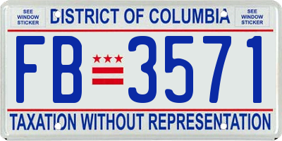 DC license plate FB3571