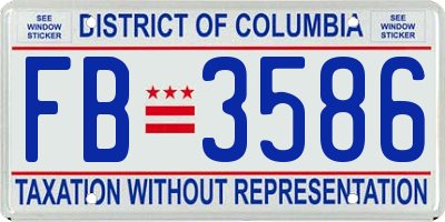 DC license plate FB3586