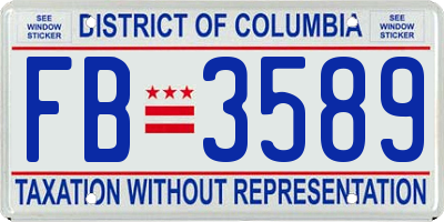 DC license plate FB3589