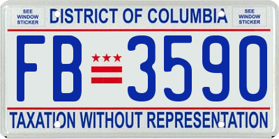 DC license plate FB3590