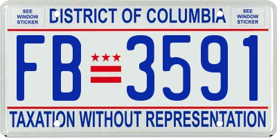 DC license plate FB3591