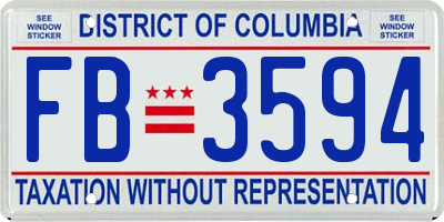 DC license plate FB3594