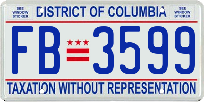 DC license plate FB3599