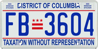 DC license plate FB3604