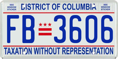 DC license plate FB3606