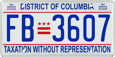 DC license plate FB3607