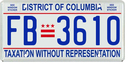 DC license plate FB3610