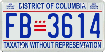 DC license plate FB3614