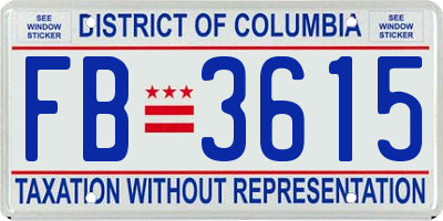 DC license plate FB3615