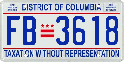 DC license plate FB3618