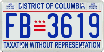 DC license plate FB3619