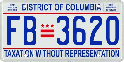 DC license plate FB3620