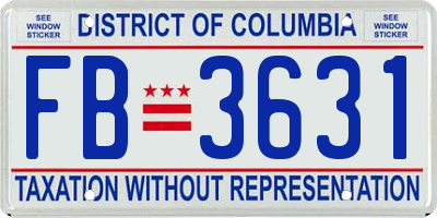 DC license plate FB3631