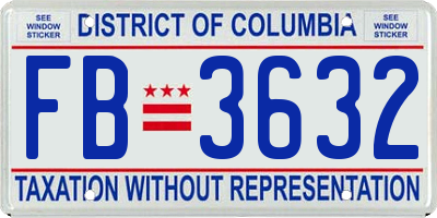 DC license plate FB3632