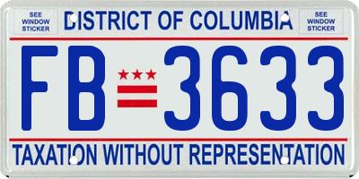 DC license plate FB3633