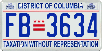 DC license plate FB3634