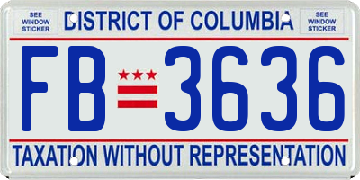 DC license plate FB3636