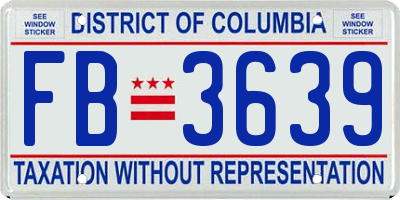 DC license plate FB3639