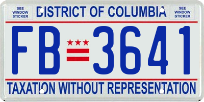 DC license plate FB3641