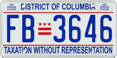 DC license plate FB3646