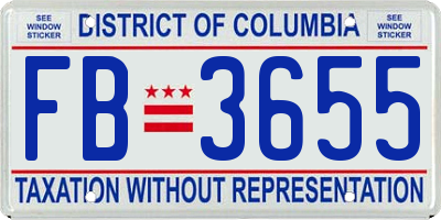 DC license plate FB3655