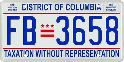 DC license plate FB3658