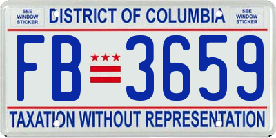 DC license plate FB3659