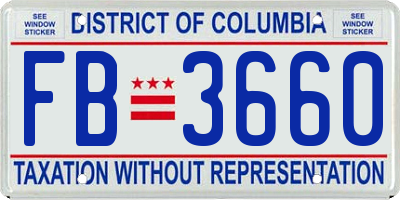 DC license plate FB3660