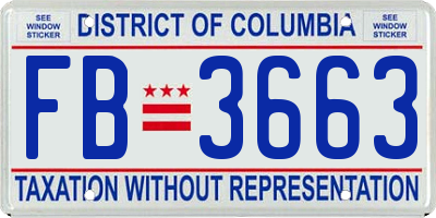 DC license plate FB3663