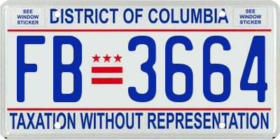 DC license plate FB3664