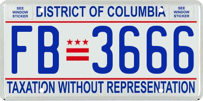 DC license plate FB3666