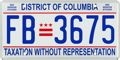 DC license plate FB3675