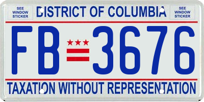 DC license plate FB3676