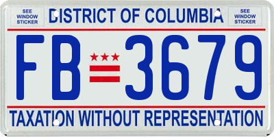 DC license plate FB3679