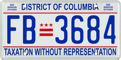 DC license plate FB3684