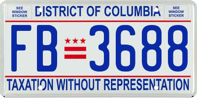 DC license plate FB3688