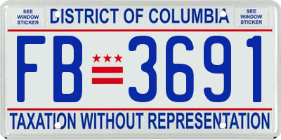 DC license plate FB3691