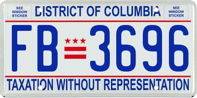 DC license plate FB3696