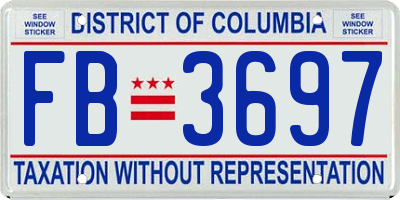 DC license plate FB3697