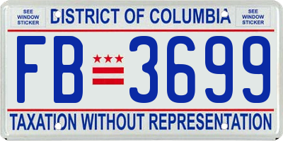 DC license plate FB3699