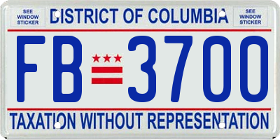 DC license plate FB3700