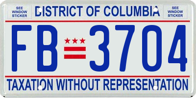 DC license plate FB3704