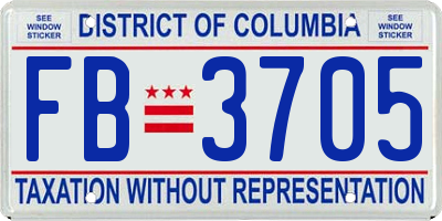 DC license plate FB3705