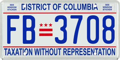 DC license plate FB3708