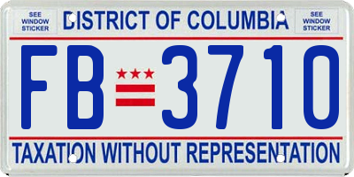 DC license plate FB3710